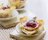 Teigschälchen mit Himbeerquark