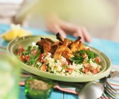 Barbecue-Hähnchen mit Couscous