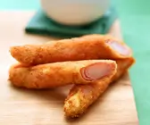 Frittierter Spargel mit Schinken