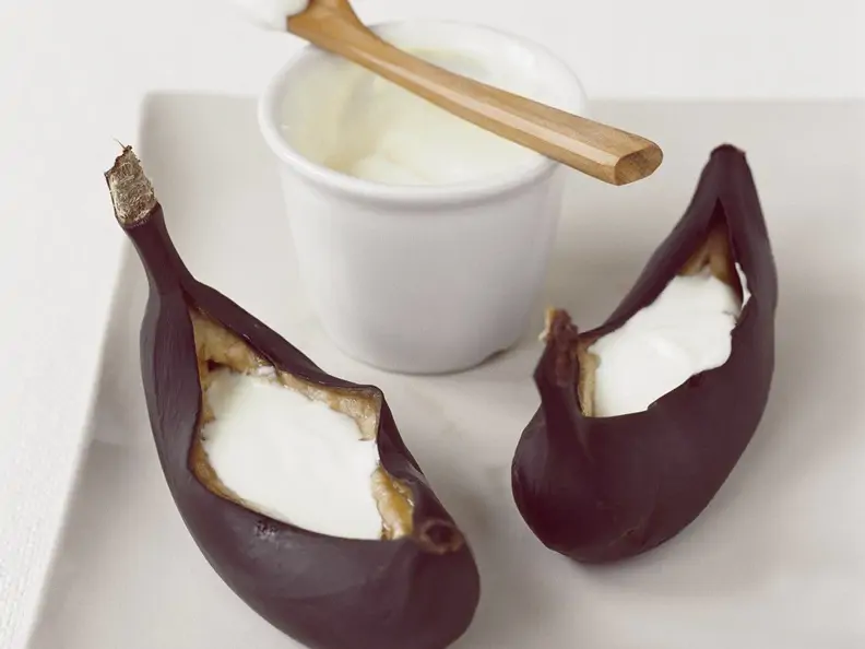 Gebackene Bananen mit Quark