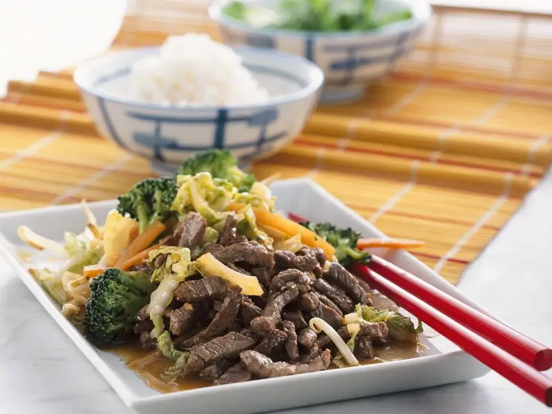 Rinderfiletstreifen mit Gemüse aus dem Wok