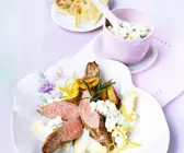 Lamm mit Spargel und Joghurtsauce
