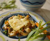 Raclette mit Hähnchen und Gemüse