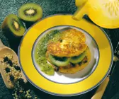 Kürbis-Puffer mit Kiwipüree