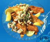 Schollenfilets mit Krabben-Ei-Mix