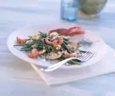 Bohnensalat mit Flusskrebsen