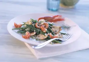 Bohnensalat mit Flusskrebsen