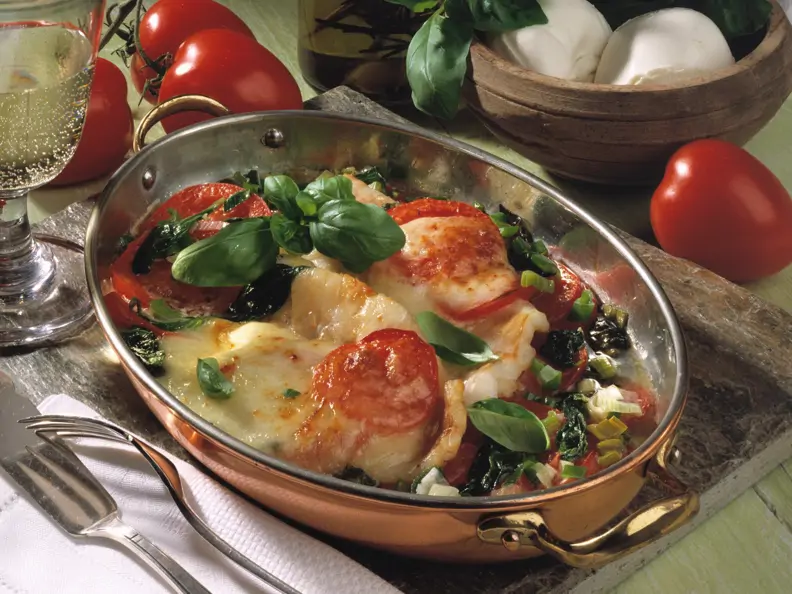 Überbackenes Rotbarschfilet