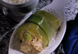 Fisch-Roulade mit Lauch