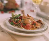 Fasan mit lauwarmem Linsensalat