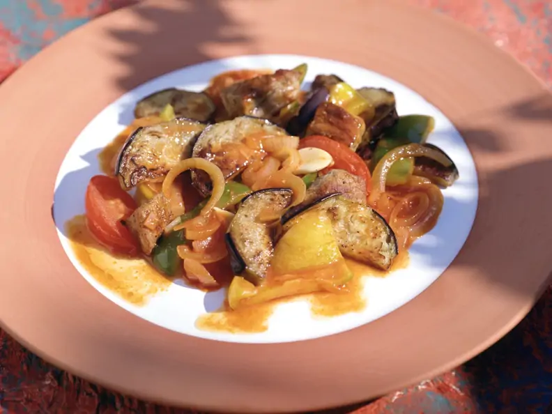Auberginen-Paprika-Pfanne