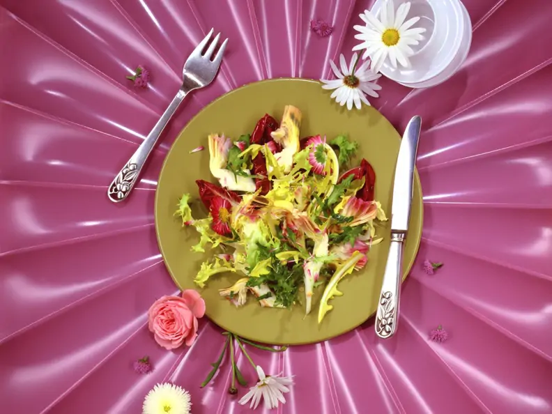 Marinierte Artischocken auf Blattsalat