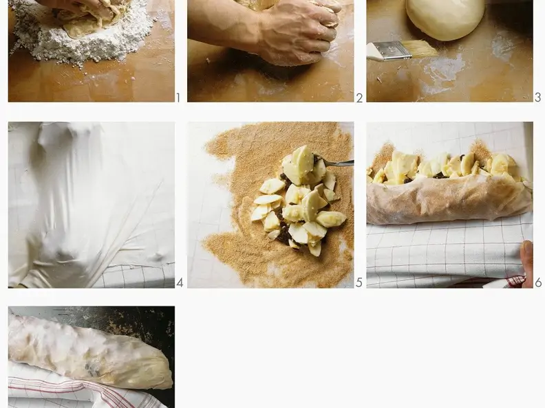 Apfelstrudel mit Puderzucker zubereiten