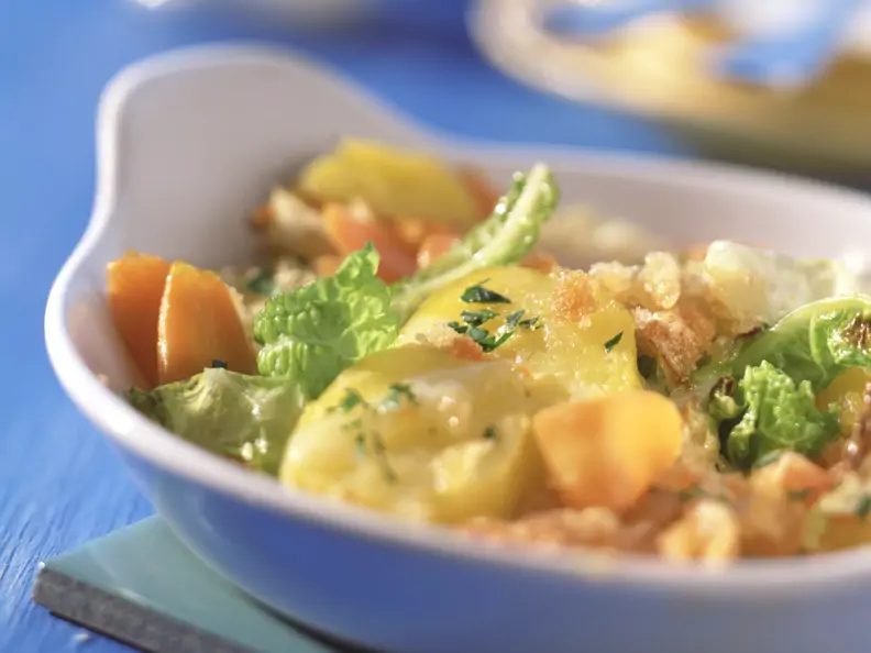 Wirsing-Möhren-Gratin