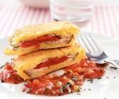 Auberginen-Piccata mit Gemüse-Tomatensauce