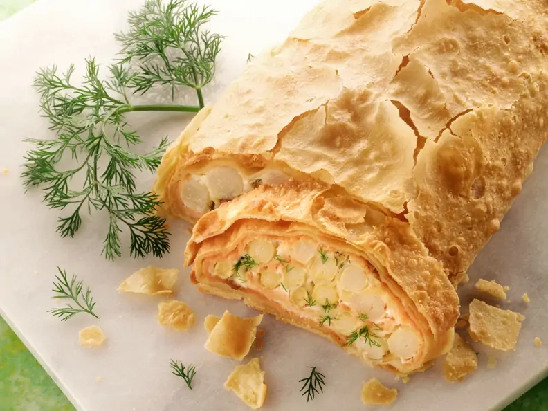 Spargel-Lachsstrudel