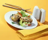 Gratinierte Kartoffeln mit Austernpilz-Filet-Füllung