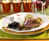 Rehrückenfilet mit Balsamico-Kohl