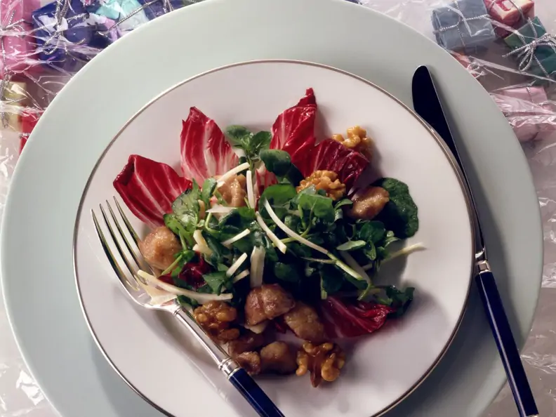Radicchio-Brunnenkresse-Salat