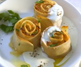 Nudelrollenauflauf mit Sauerkrautfüllung