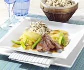 Entenbrust auf gebratener Ananas
