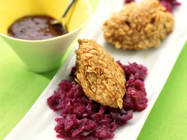 Knuspriges Entenbrustfilet mit Rotkohl