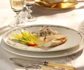 Zander mit Wasabi-Steckrüben-Gemüse