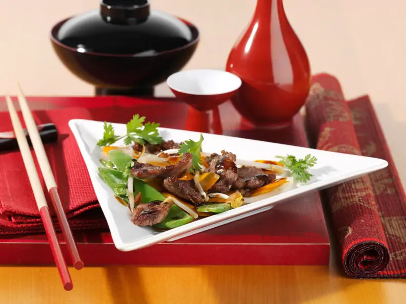 Wasabi-Ente aus dem Wok