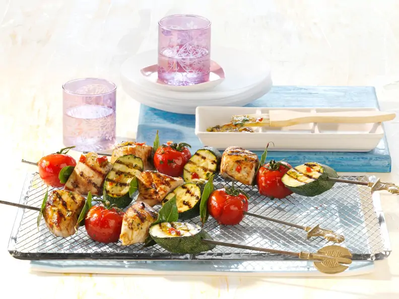 Puten-Gemüse-Spieße