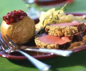 Rehkeule mit Bratapfel