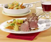 Lammmedaillons mit glasierten Möhren