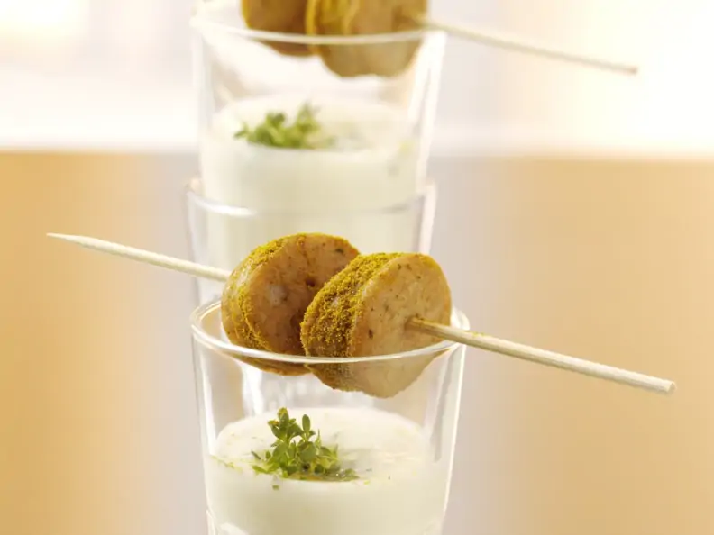 Potato-Shooter mit Currywurst
