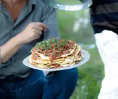 Pfannkuchen-Kichererbsen-Torte
