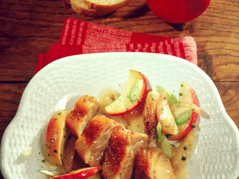 Entenbrust mit Pfeffer-Äpfeln