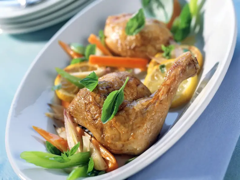 Zitronenhähnchen mit Schalotten