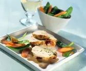 Brathähnchen mit Quarkfüllung