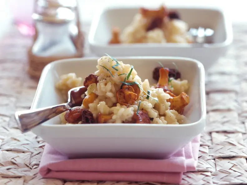 Pfifferlings-Risotto mit Morcheln