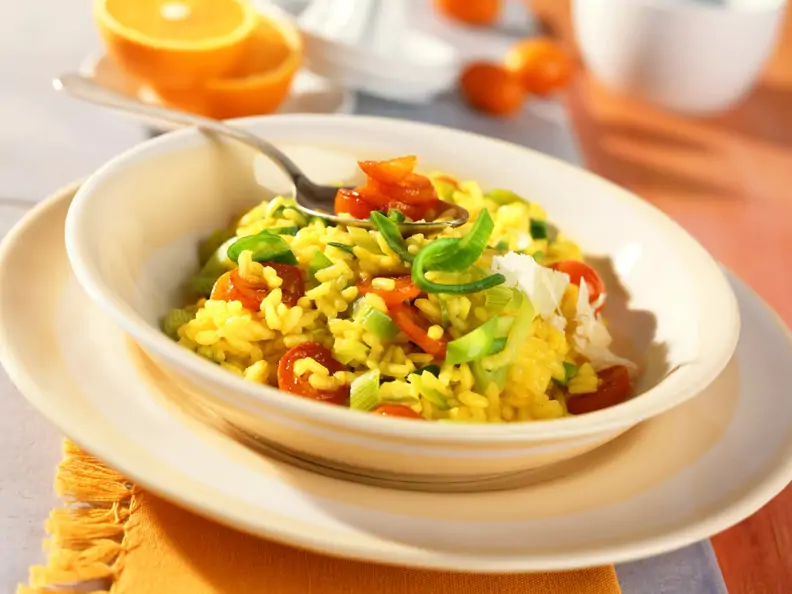 Orangen-Lauch-Risotto
