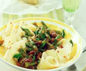 Pappardelle mit Bohnen-Pilz-Ragout