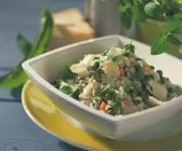 Erbsenrisotto mit Parmesan