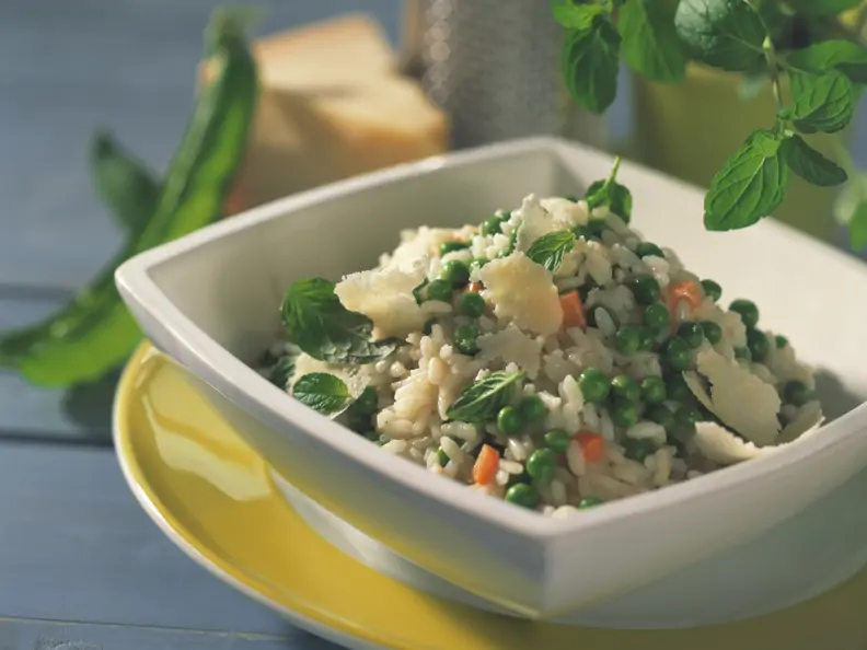 Erbsenrisotto mit Parmesan