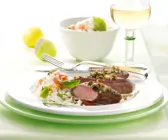 Lammrückenfilet mit Oliven