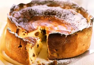 Quarkkuchen mit Rosinen