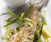Rhönforelle und Kartoffeln mit Kräutern