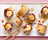Süße Pfannkuchenröllchen