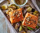 Lachs mit Ofengemüse