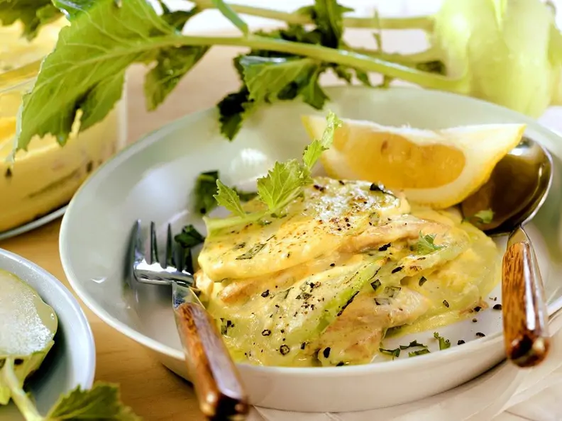 Lachsgratin mit Kohlrabi