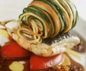 Fischfilet mit Gemüse-Spaghetti