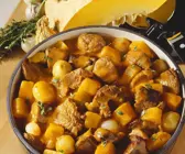 Rinderragout mit Maroni und Kürbis