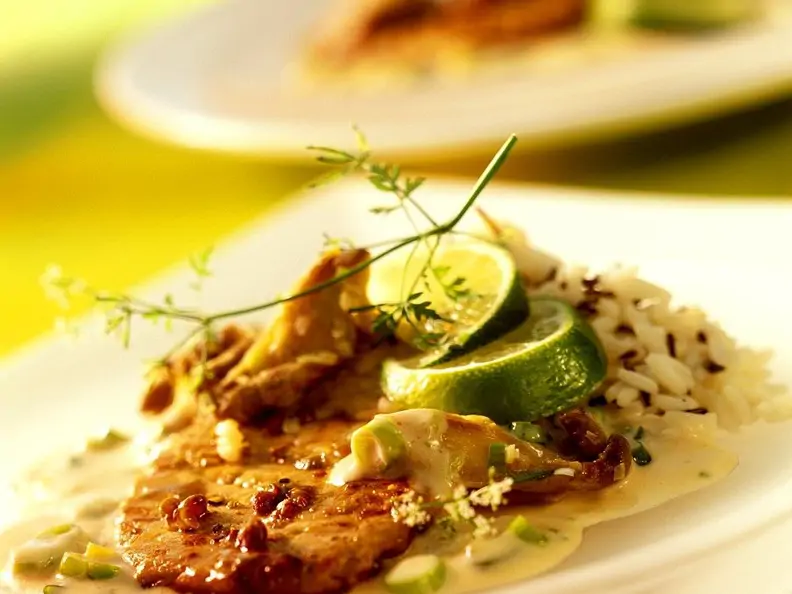 Schnitzel mit Limettensauce